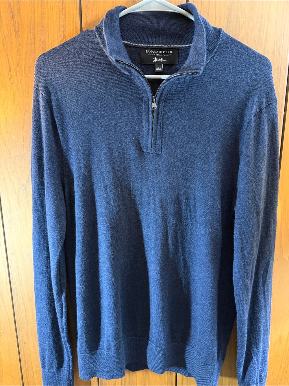 Banana Republic Men’s Navy Zip-Front Sweater